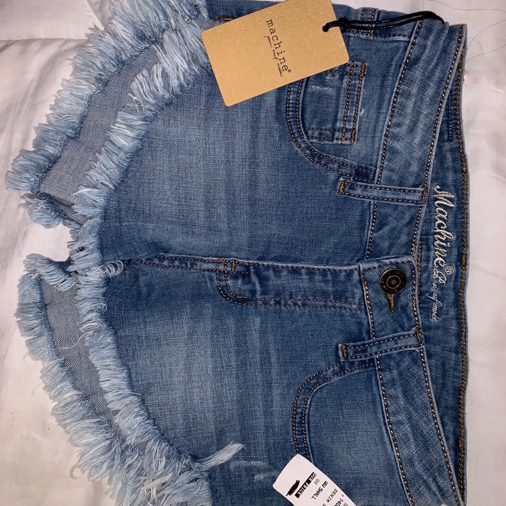 Mid rise jean shorts